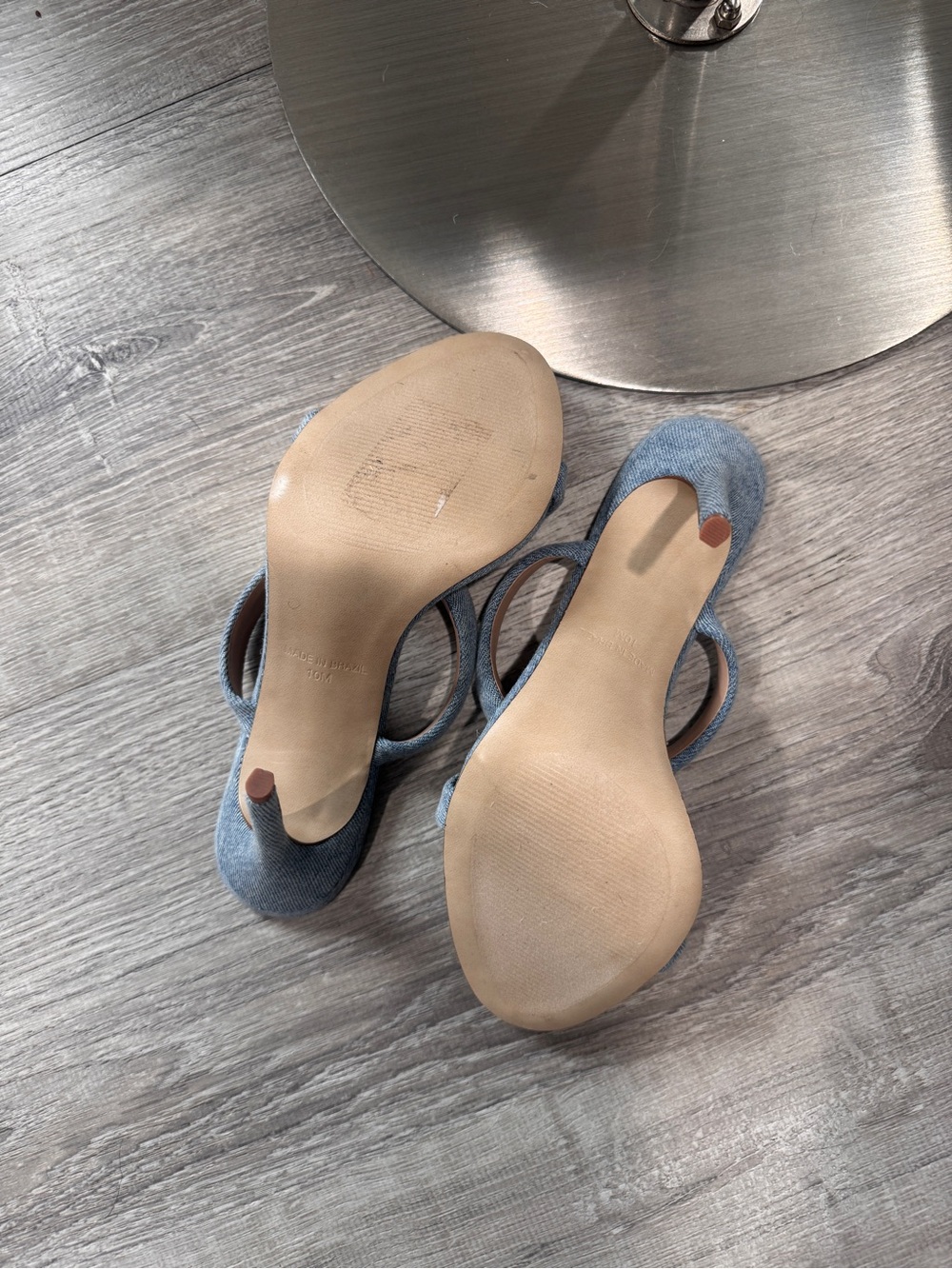 Steve Madden Light Denim Double-Strap Stiletto Sandal - Picture 5 of 5